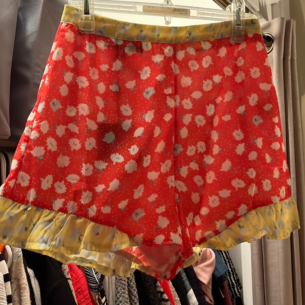 ASOS Patterned High Waisted Ruffle Shorts